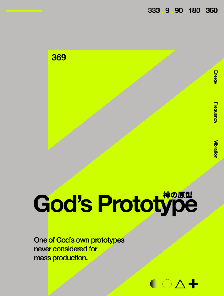 God’s Prototype typography design inspired by the 369 theory, showcasing creative lettering and brand concept