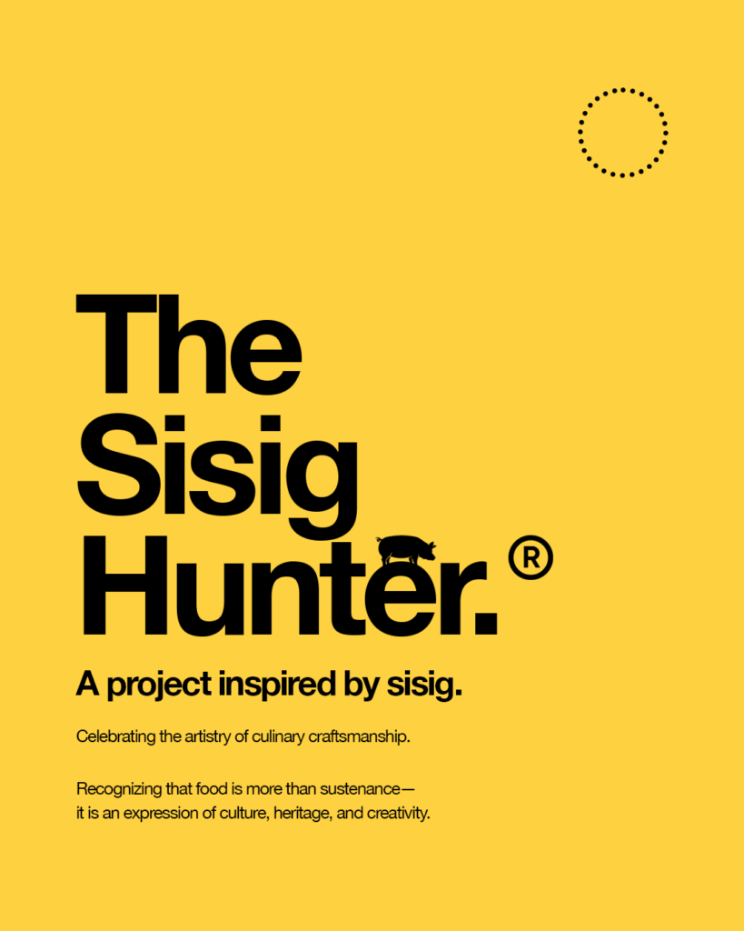 Sisig Hunter typography design showcasing bold Filipino food branding in the San Francisco Bay Area